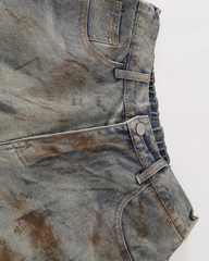 American Vintage Dirty Wash Loose Fit Denim Shorts