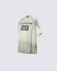 American Vintage Washed Contrast Stitch Graphic T-Shirt