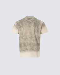 American Retro Tie-Dye Distressed Print Casual T-Shirt