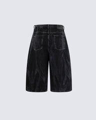 American-Style Distressed Denim Capri Pants