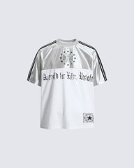 Black Gothic Letter Stripe Sport T-Shirt