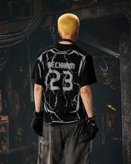 American Black Mesh Number Print Tee