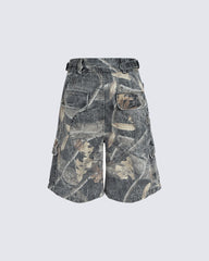 New Camo Utility Wide-Leg Shorts