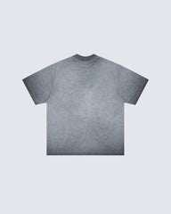 Grey Washed Graphic Print Short Sleeve T-Shirt