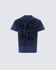 American Retro Tie-Dye Distressed Print Casual T-Shirt