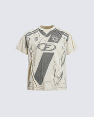American Black Mesh Number Print Tee