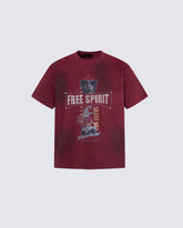 Retro-Style Washed Print Casual Short-Sleeved T-Shirt