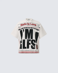 Studded Newspaper Graphic Tee