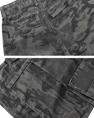 New Camo Layered Cargo Shorts