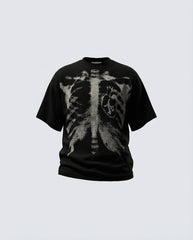 KIIKIO Skull Print Waffle T-Shirt