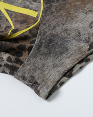 American High Street Style Leopard Print Fashion T-Shirt