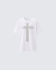 Vintage Cross Rhinestone Black Short Sleeve T-Shirt