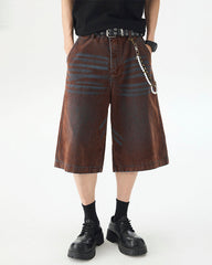 Brown Washed New Vintage Shorts