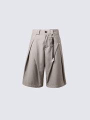 Inspired Pleated Wide-Leg Shorts