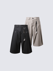 Inspired Pleated Wide-Leg Shorts