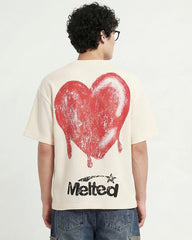 Gothic Skeleton Heart Print Waffle T-Shirt