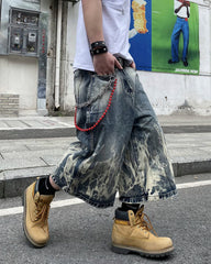 American New Flame Wash Seven-Length Shorts