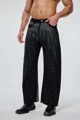 Carbon Wear Rhinestone Straight Jeans