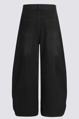 Concrete Drift Stripe Barrel Jeans In Black
