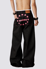 Drift Abrasion Barrel Double Waistband Jeans