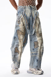 Flow Pulse Embroidered Wide Leg Jeans