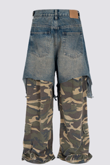 Industrial Cut Camouflage Jeans