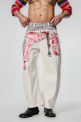 Iron Mileage Plaid Straight Jeans