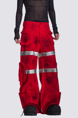 Night Alloy Dirty Wide Leg Jeans Red