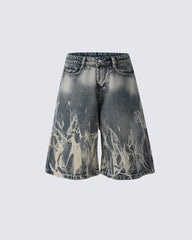 American New Flame Wash Seven-Length Shorts