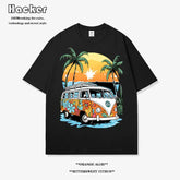 Q-Bar Pattern Hawaiian Cotton T-Shirt – Casual Summer Tee