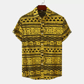 Ethnic style men's shirt Leisure beach lapel Hawaiian tops
