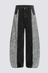 Raw Traction Leopard Barrel Jeans