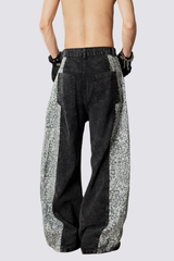 Raw Traction Leopard Barrel Jeans