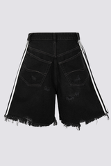 Rebellion Code Ripped Fringe Denim Shorts