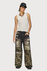 Wild Thread Print Straight Jeans