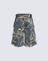 New Camo Utility Wide-Leg Shorts