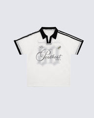 Vintage Mesh Number Graphic Polo Jersey Tee