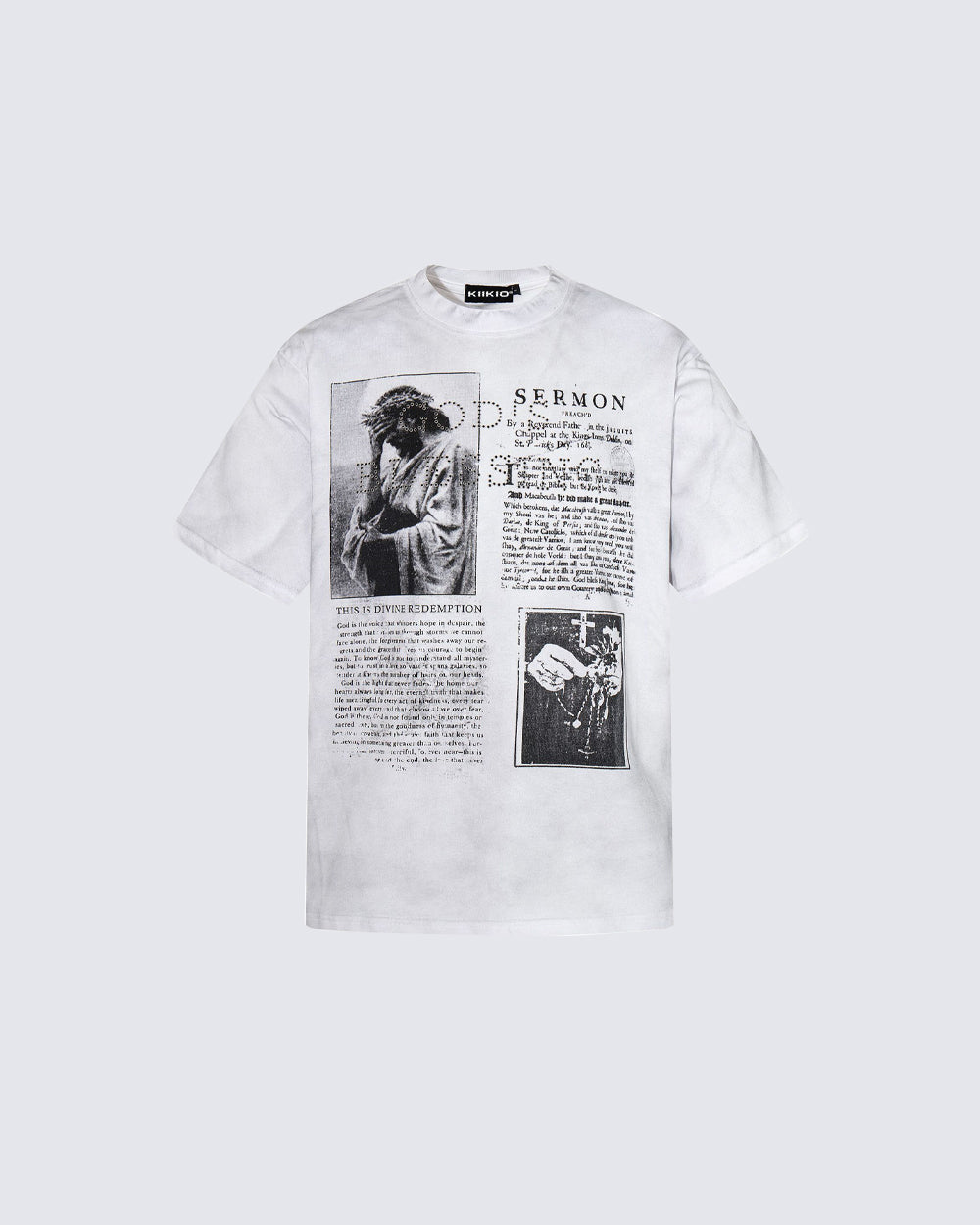 Distressed Casual American Graphic Print P-Shirt