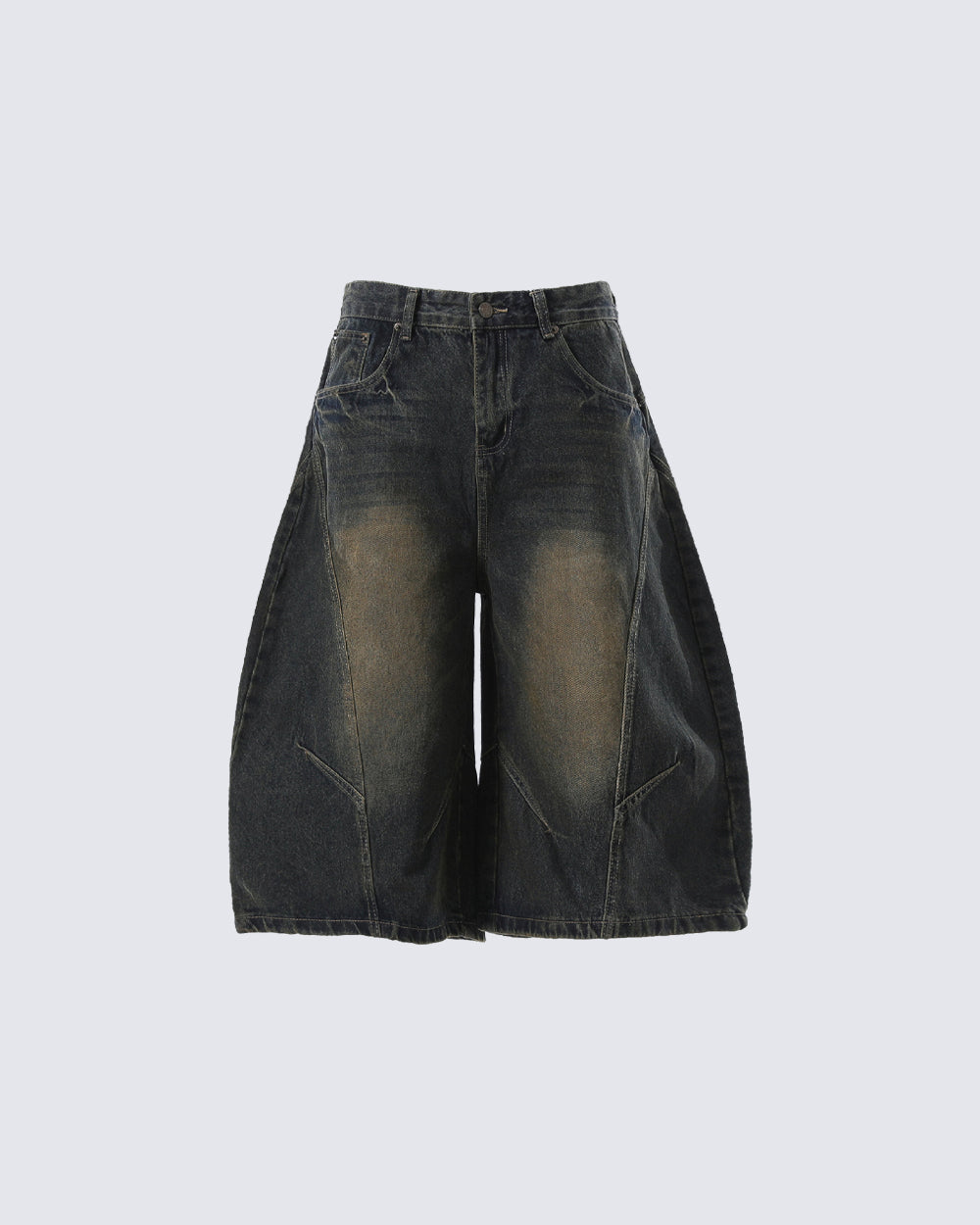 Vintage Washed Seven-Length Denim Pants