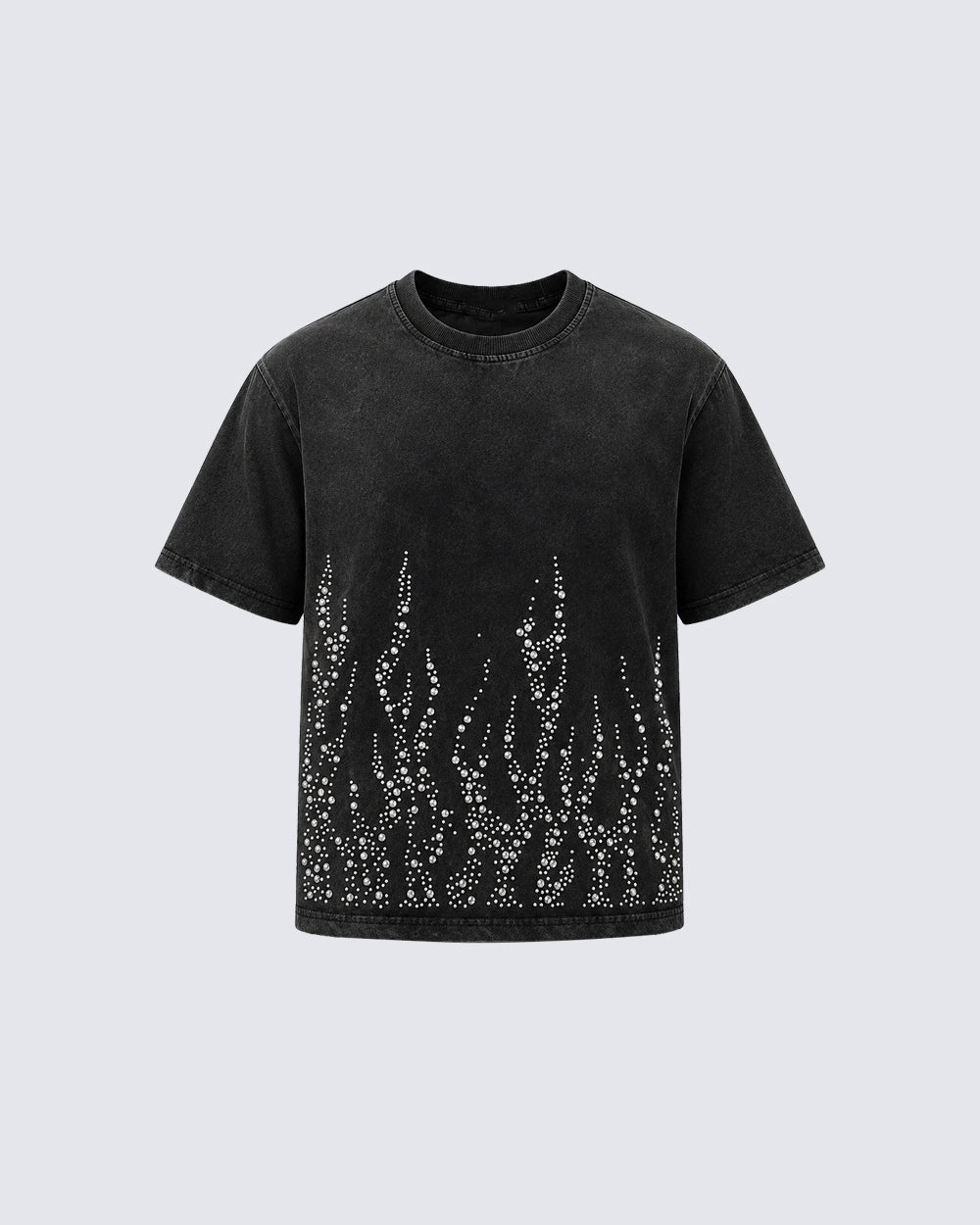 Retro Washed Flame Print Personalized T-Shirt
