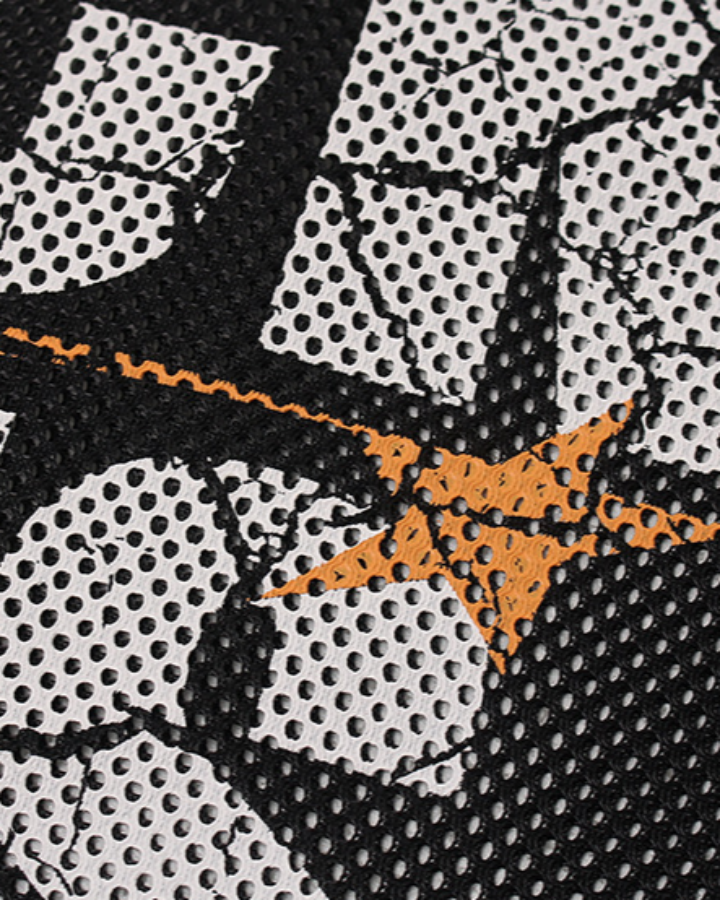 Retro Mesh Graphic Letter Sport Tee