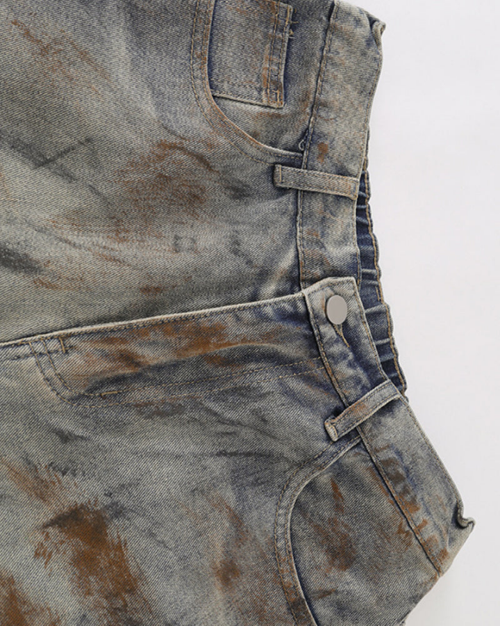 American Vintage Dirty Wash Loose Fit Denim Shorts
