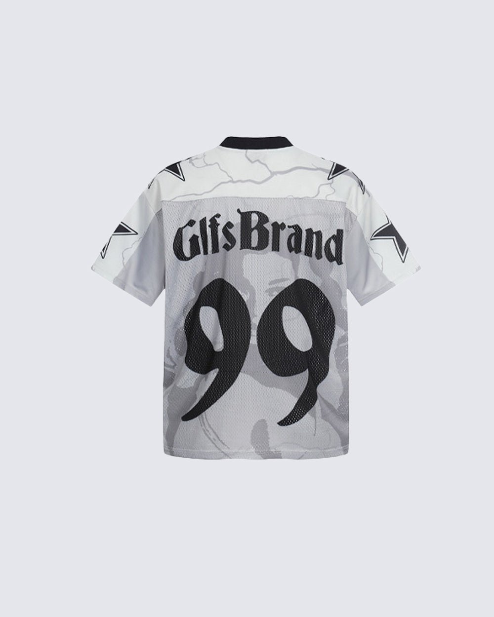 Vintage Mesh Portrait Graphic V-Neck Jersey Tee