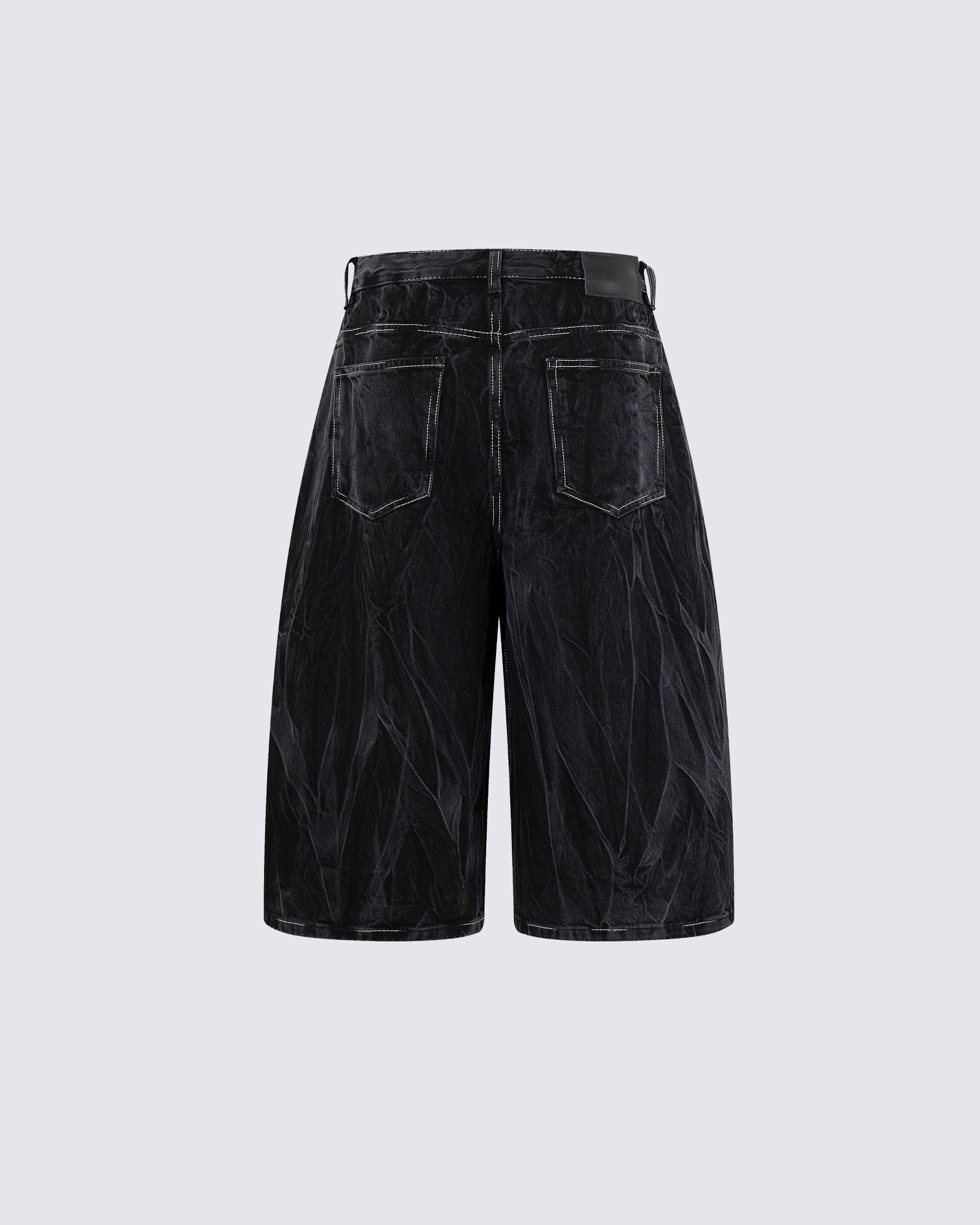 American-Style Distressed Denim Capri Pants