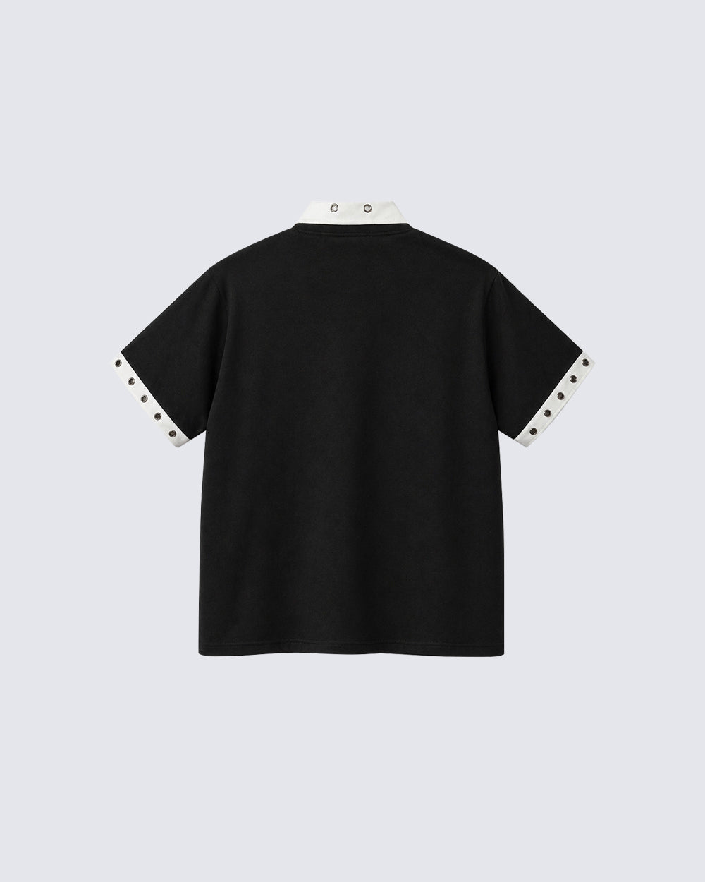 Graphic Stud Collar Contrast Tee