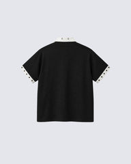 Graphic Stud Collar Contrast Tee