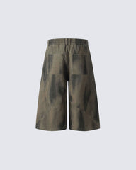 American Vintage Washed Panel Loose Fit Shorts