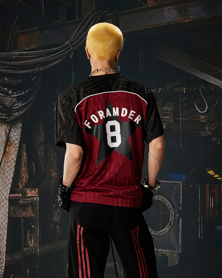 Retro Striped Star Number Jersey T-Shirt