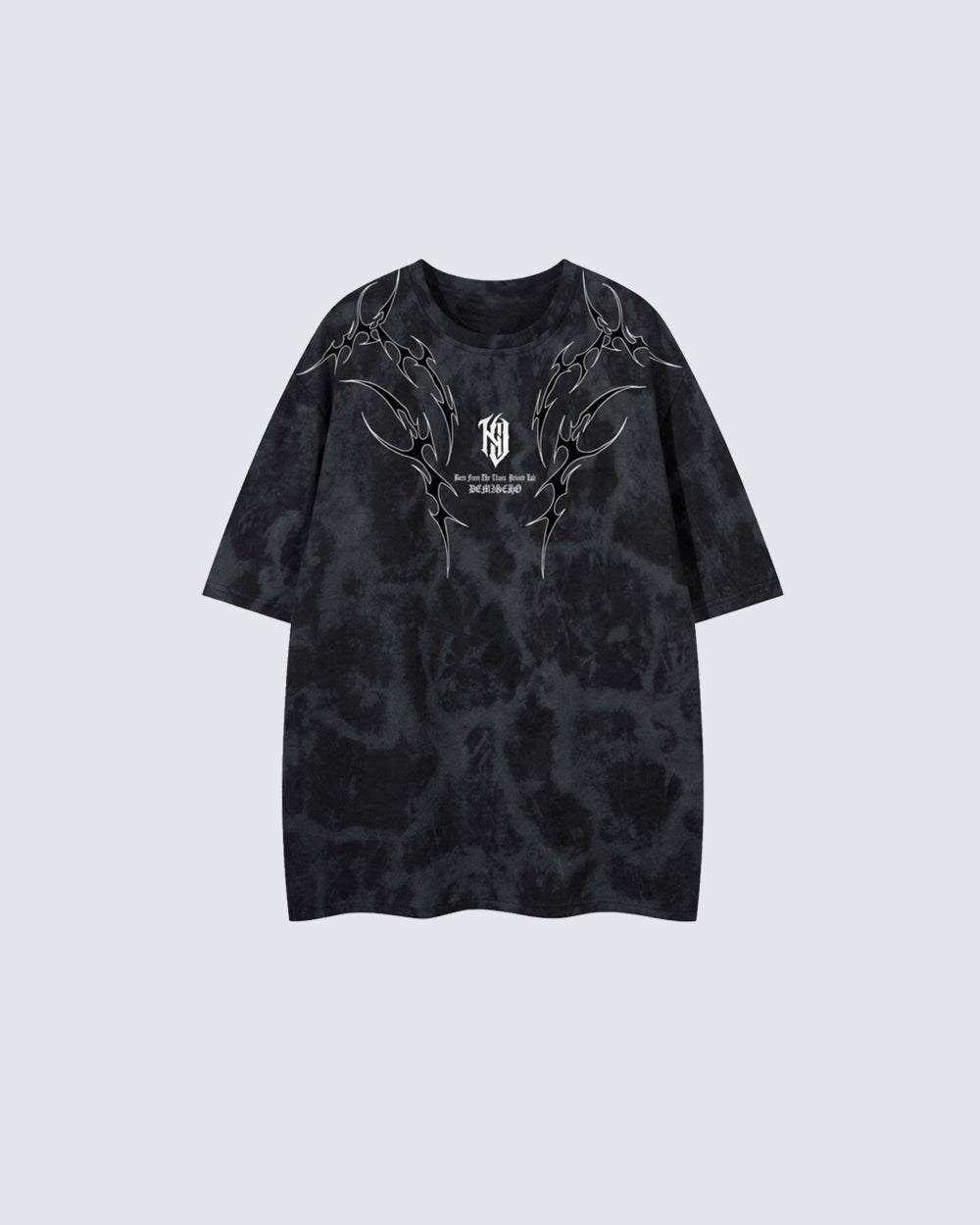 Tie-Dye Tribal Flame Graphic Oversized T-Shirt