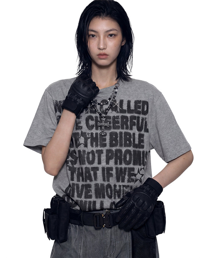 Hip-Hop Letter Print Short Sleeve T-Shirt New